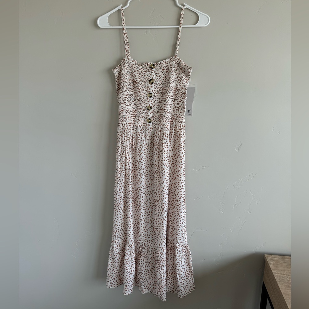 Rip Curl White and Brown Midi Dress
